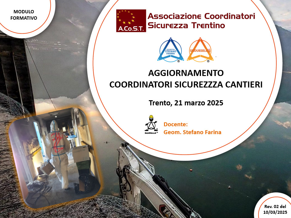 2025 – ACOST- AGGIORNAMENTO COORDINATORI SICUREZZA CANTIERI
